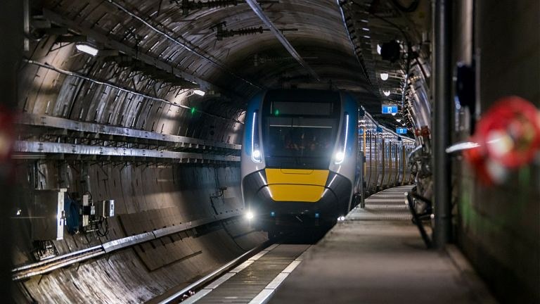 Train within the Metro Tunnel project